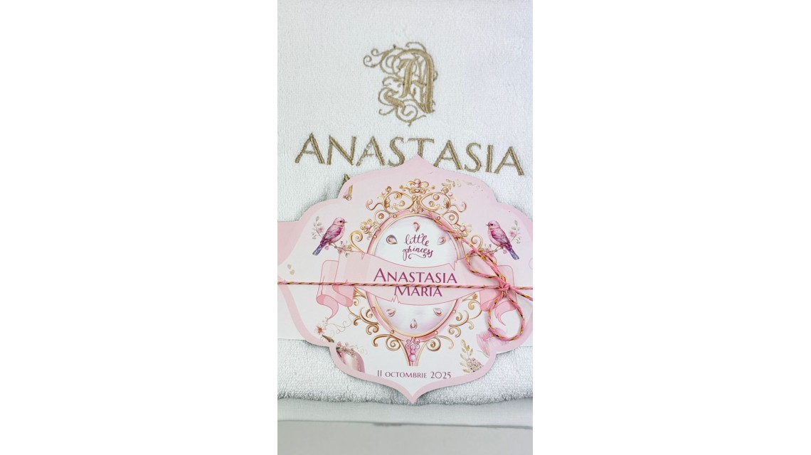 Trusou botez Princess Pink tematică prințesă, elegant și brodat 5